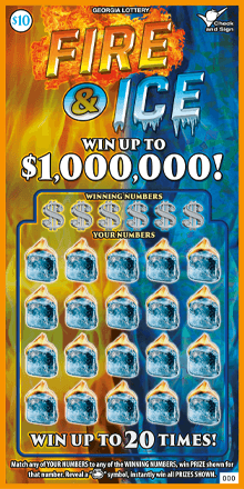 FIRE & ICE scratch-off ticket