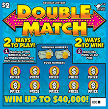 DOUBLE MATCH scratch-off ticket