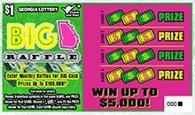 $1 BIG GEORGIA RAFFLE scratch-off ticket