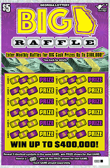 $5 BIG GEORGIA RAFFLE scratch-off ticket