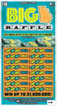 $10 BIG GEORGIA RAFFLE scratch-off ticket