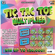 TIC TAC TOE MULTIPLIER scratch-off ticket