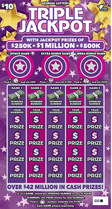 TRIPLE JACKPOT scratch-off ticket