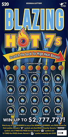 BLAZING HOT 7s scratch-off ticket