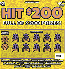 HIT $200 scratch-off ticket