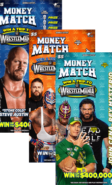WRESTLEMANIA MONEY MATCH scratch-off ticket