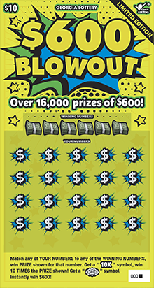 $600 BLOWOUT scratch-off ticket