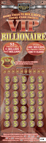 2nd Edition Billionaire Club scratch-off ticket