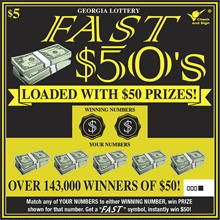 FAST $50'S scratch-off ticket