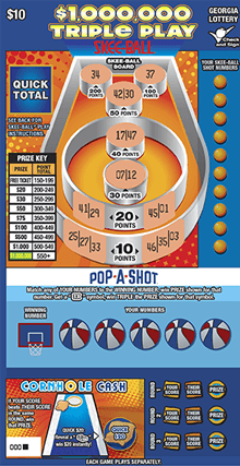 $1,000,000 TRIPLE PLAY scratch-off ticket