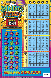 BINGO FRENZY scratch-off ticket