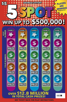 5 SPOT scratch-off ticket