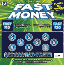 FA$T MONEY scratch-off ticket