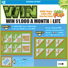 WIN $1,000 A MONTH FOR LIFE scratch-off ticket