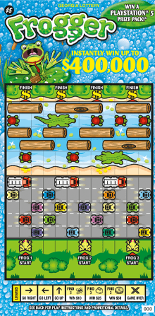 FROGGER scratch-off ticket
