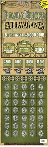 JUMBO BUCKS EXTRAVAGANZA scratch-off ticket