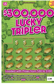 $300,000 LUCKY TRIPLeR scratch-off ticket