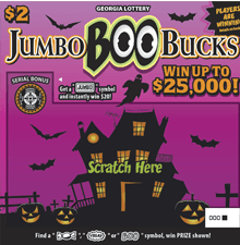 JUMBO BOO BUCKS scratch-off ticket