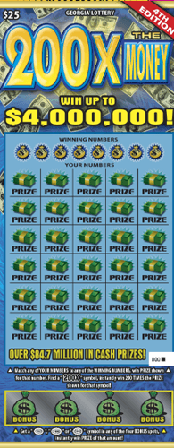 200X THE MONEY scratch-off ticket
