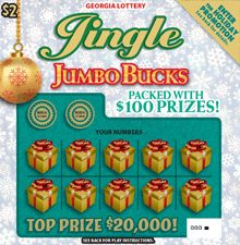 Jingle JUMBO BUCKS scratch-off ticket