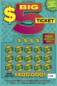 THE BIG $5 TICKET scratch-off ticket