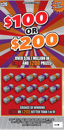 $100 OR $200 scratch-off ticket