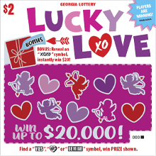 LUCKY LOVE scratch-off ticket