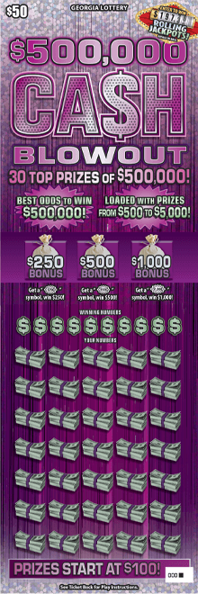 $500,000 CA$H BLOWOUT scratch-off ticket