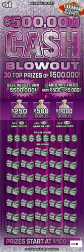 $500,000 CA$H BLOWOUT scratch-off ticket