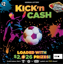 KICK 'n CASH scratch-off ticket