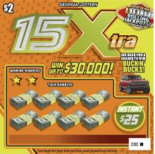 15Xtra scratch-off ticket