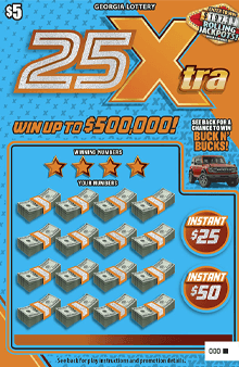 25Xtra scratch-off ticket