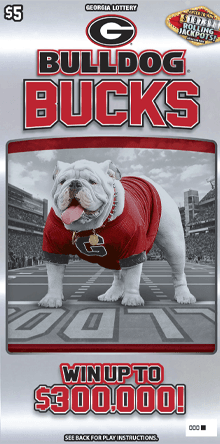 BULLDOG BUCKS scratch-off ticket
