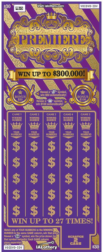 Premiere scratch-off ticket