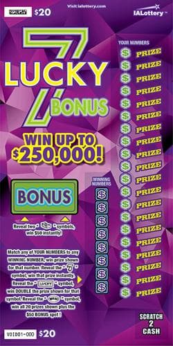 Lucky 7 Bonus scratch-off ticket