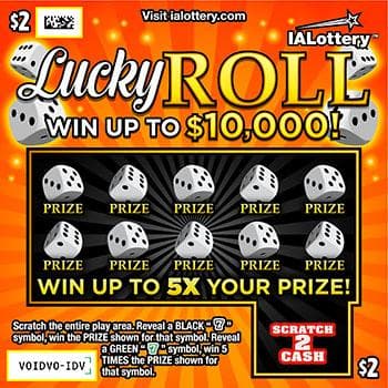 Lucky Roll scratch-off ticket