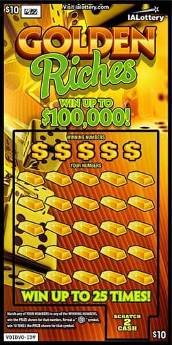 Golden Riches scratch-off ticket