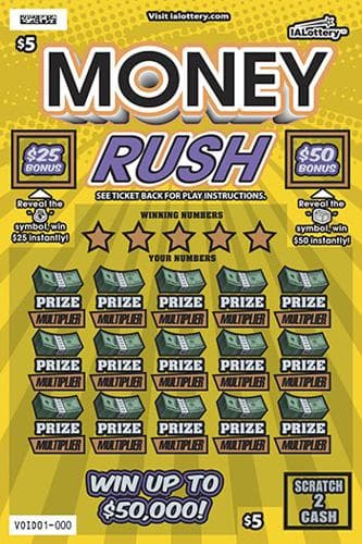 Money Rush scratch-off ticket