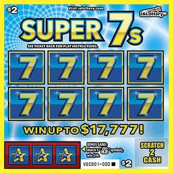 Super 7s scratch-off ticket
