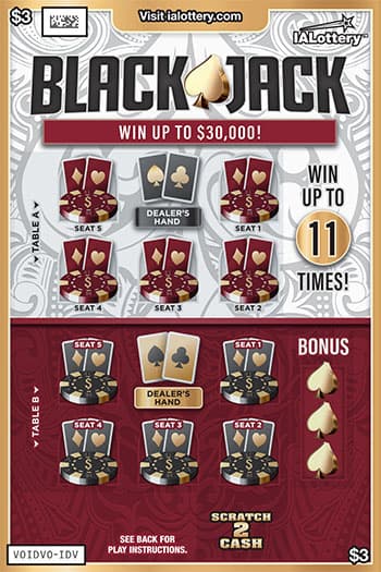 Blackjack scratch-off ticket