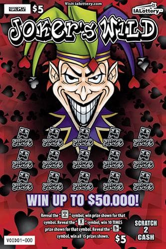 Joker's Wild scratch-off ticket