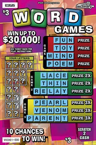 Word Games scratch-off ticket