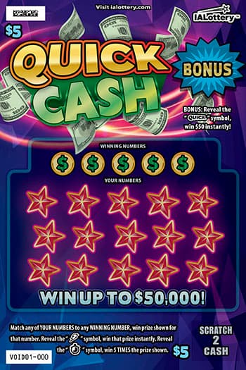 Quick Cash scratch-off ticket