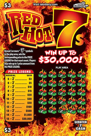 NEW!Red Hot 7s scratch-off ticket