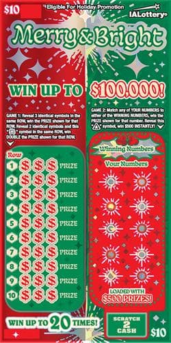 NEW!Merry & Bright scratch-off ticket
