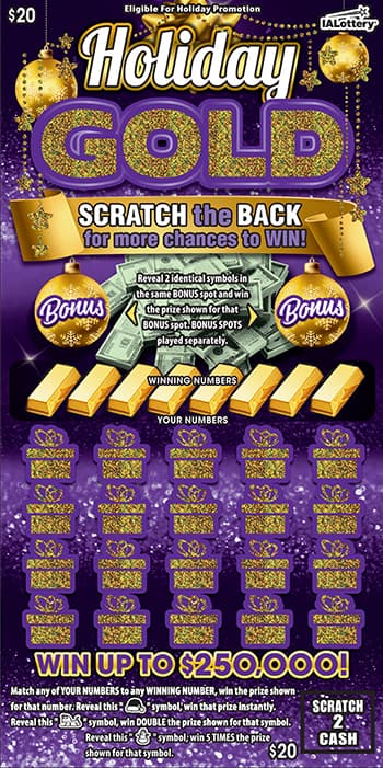 NEW!Holiday Gold scratch-off ticket