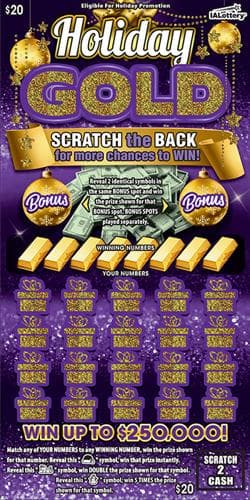 NEW!Holiday Gold scratch-off ticket