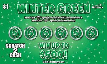 NEW!Winter Green scratch-off ticket