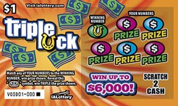 NEW!Triple Luck scratch-off ticket