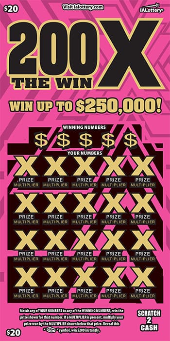NEW!200X THE WIN scratch-off ticket